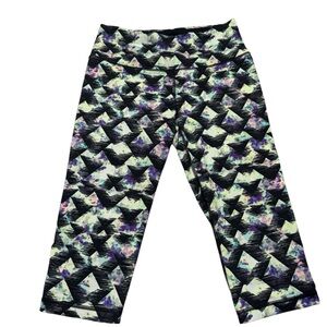 🔥 VSX Sport Victoria’s Secret Medium Geometric Print Leggings Black Green Purple